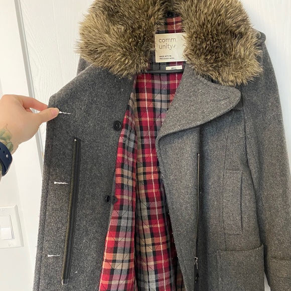 Grey Wool Pea Coat EUC - Picture 2 of 13